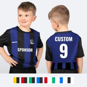 Custom FORZA Kids' Striped Football Kits [Shirts/Shorts/Socks]