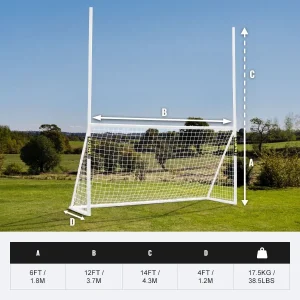 12 x 6 FORZA Combi Rugby Posts & Football Goal
